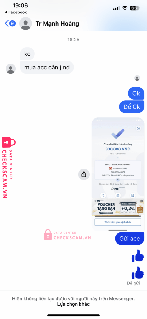 000006645079 NGUYEN HOANG PHUC SeABank bị cảnh báo lừa đảo scam