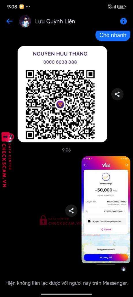 00006038088 Nguyen Huu Thang TP BANK bị cảnh báo lừa đảo scam