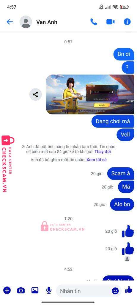 005681479999 CAO VAN ANH MB bị cảnh báo lừa đảo scam
