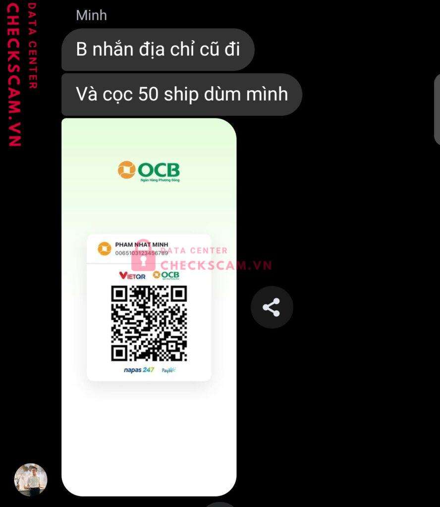 0065103123456789 PHAM NHAT MINH OCB bị cảnh báo lừa đảo scam