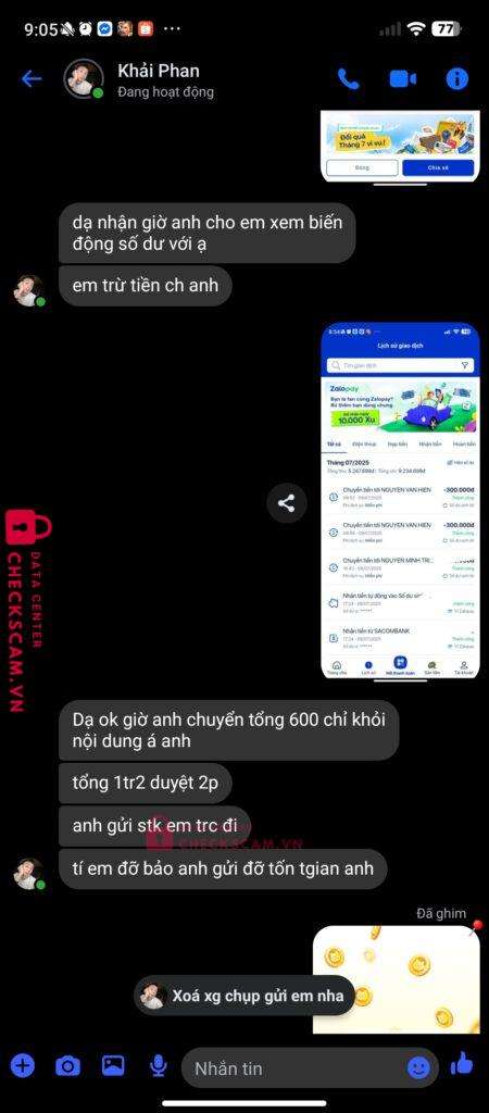 00662833333444 NGUYEN VAN HIEN MB bị cảnh báo lừa đảo scam