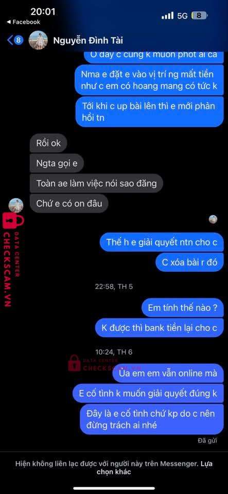 0101001235127 NGUYEN DINH TAI VCB bị cảnh báo lừa đảo scam