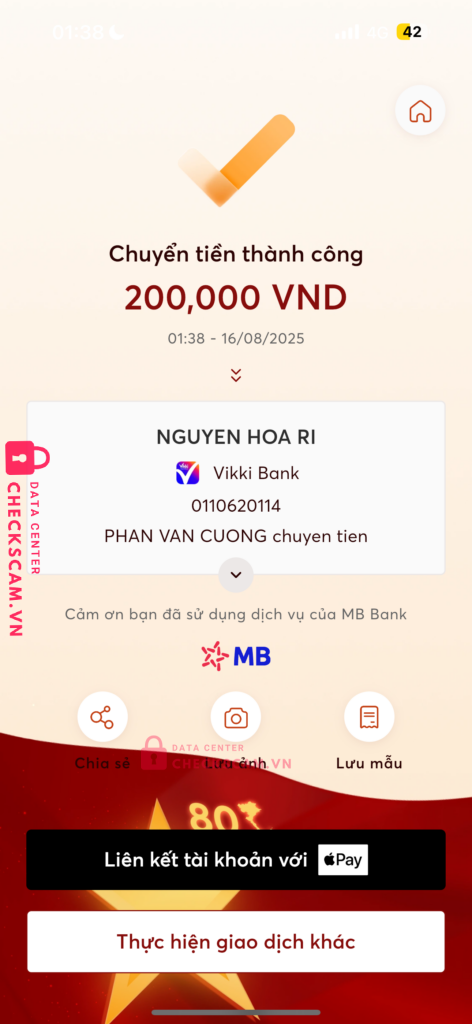 0110620114 NGUYEN HOA RI Vikki Bank bị cảnh báo lừa đảo scam