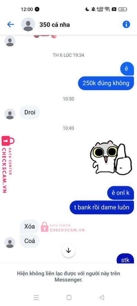 01216082008 Nguyen Thai Son MB bị cảnh báo lừa đảo scam