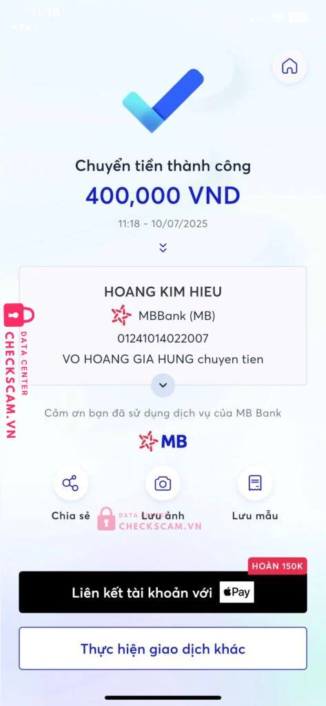 01241014022007 Hoang Kim Hieu MB bị cảnh báo lừa đảo scam