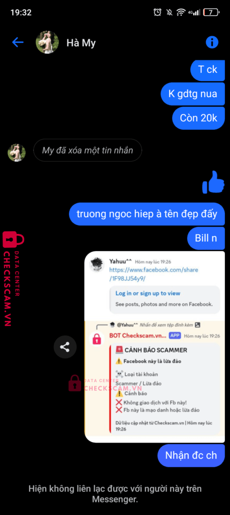 013593 TRUONG NGOC HIEP MB bị cảnh báo lừa đảo scam