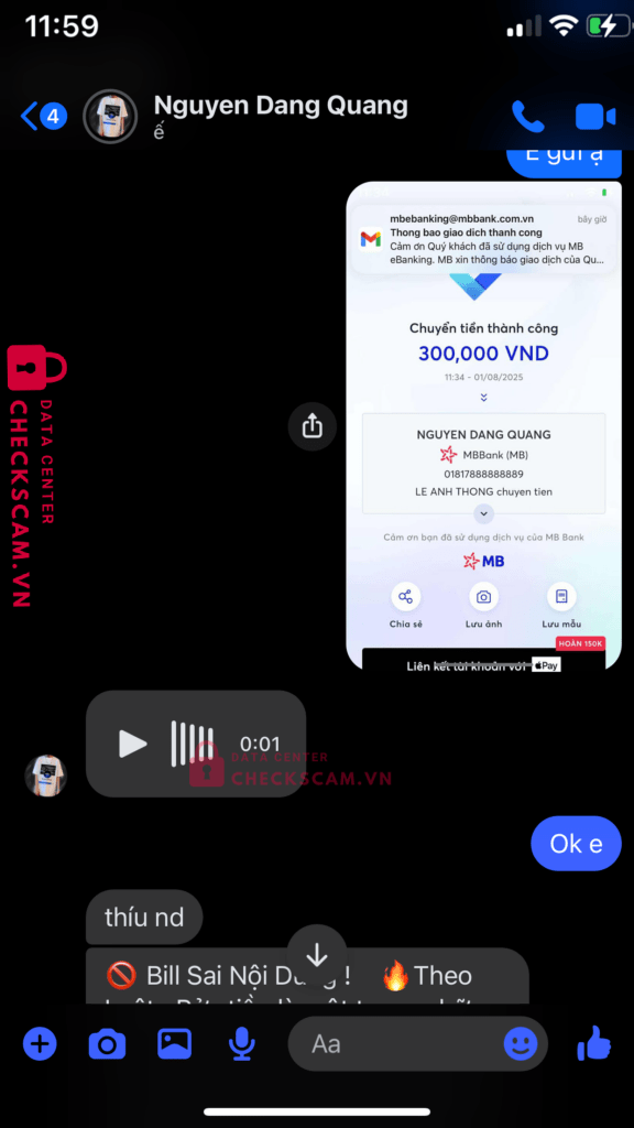 01817888888889 NGUYEN DANG QUANG MB Bank bị cảnh báo lừa đảo scam