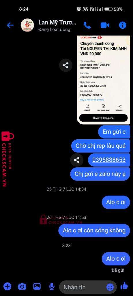 0197019732007 NGUYEN THI KIM ANH MB Bank bị cảnh báo lừa đảo scam