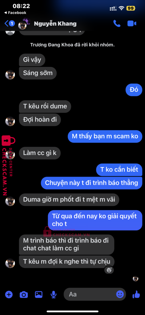 021920094444 NGUYEN MINH KHANG MB bị cảnh báo lừa đảo scam