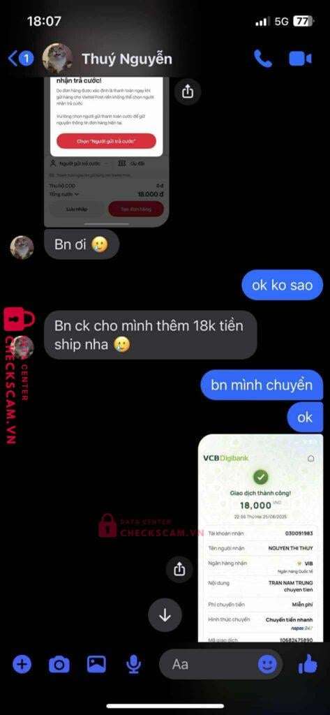 030091983 Nguyen Thi Thuy VIB bị cảnh báo lừa đảo scam