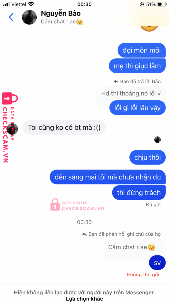 032432234 Nguyen Bui Bao MB bị cảnh báo lừa đảo scam