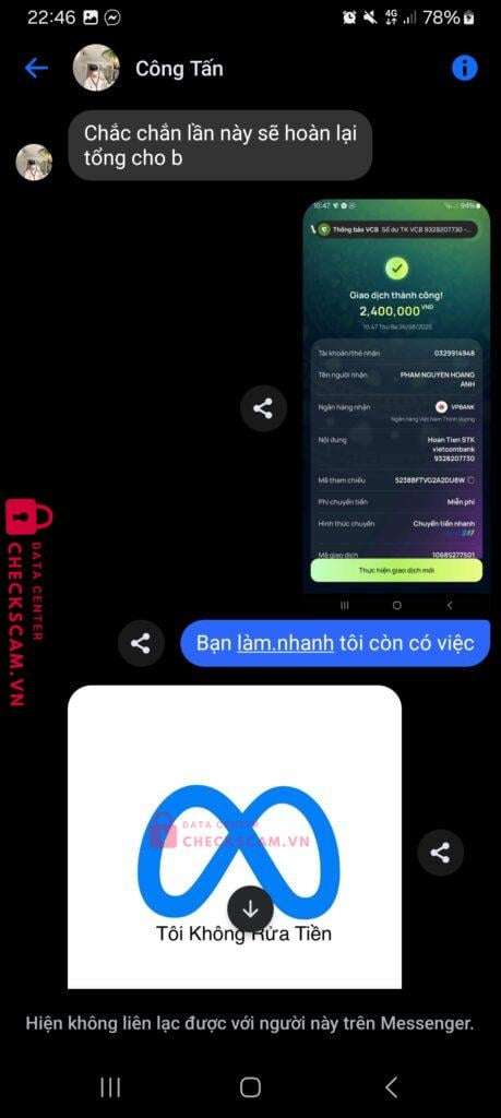0329914948 Pham Nguyen Hoang Anh VP BANK bị cảnh báo lừa đảo scam