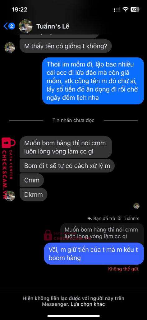 0332642859 LE MINH TUAN MB BANK bị cảnh báo lừa đảo scam