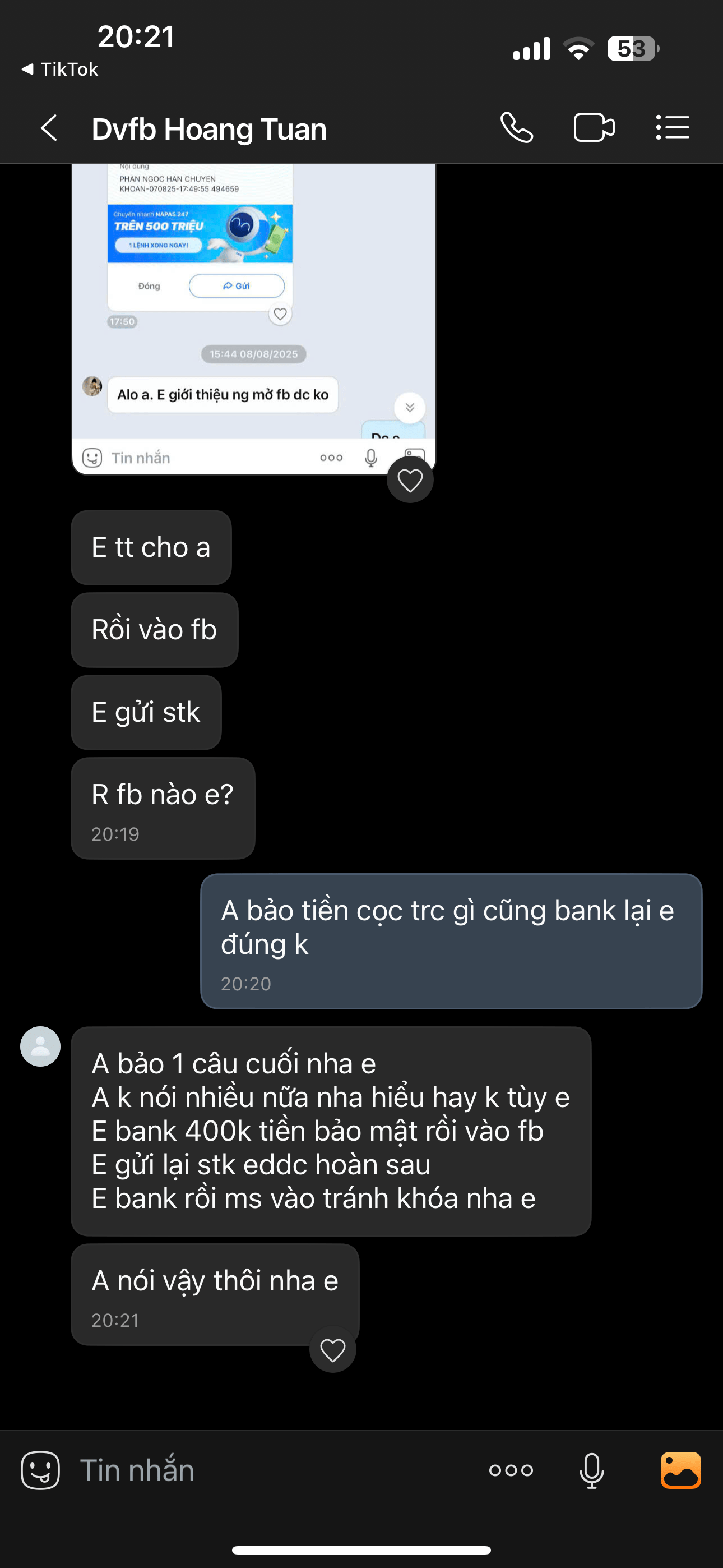 033343829999 HOANG DINH TUAN MB bị cảnh báo lừa đảo scam