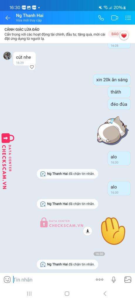 0334108798 NGUYEN THANH HAI MB bị cảnh báo lừa đảo scam