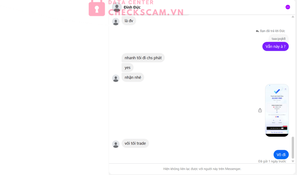 0336894203 Dinh Manh Duc MB bị cảnh báo lừa đảo scam