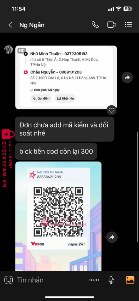 0337646892 NHU MINH THUAN MB bị cảnh báo lừa đảo scam