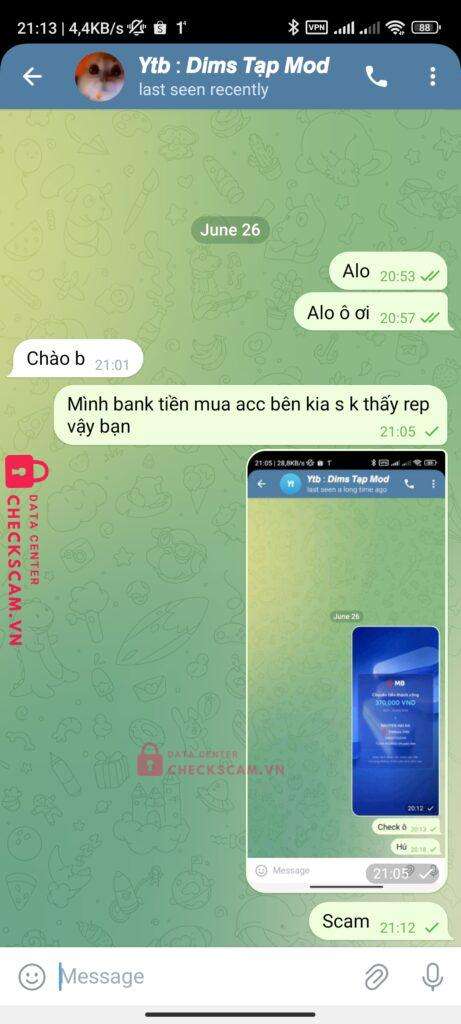 034207532105 NGUYEN HAI HA MB bị cảnh báo lừa đảo scam