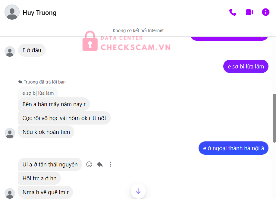 0348058506 PHAN HUY TRUONG MB bị cảnh báo lừa đảo scam