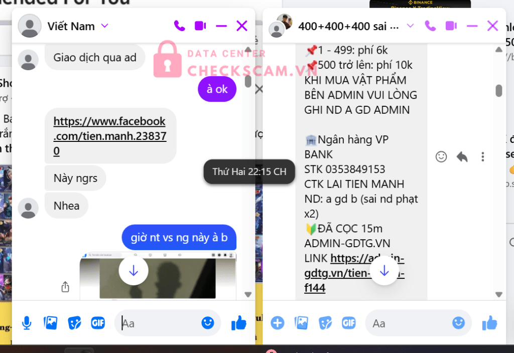 0353849153 Lai Tien Manh VP BANK bị cảnh báo lừa đảo scam
