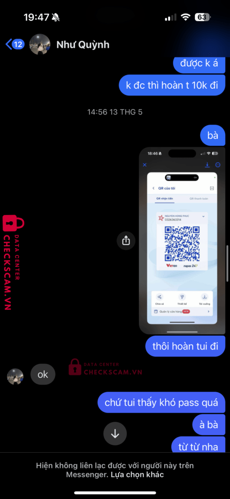 0365184299 Phung Huu Nghi MB bị cảnh báo lừa đảo scam
