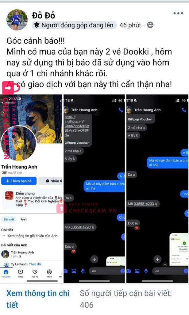 0365814293 Nguyen Trung Duc MB bị cảnh báo lừa đảo scam