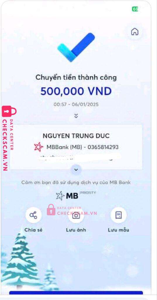 0365814293 Nguyen Trung Duc MB bị cảnh báo lừa đảo scam
