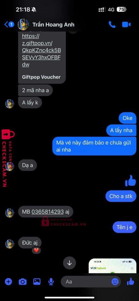 0365814293 Nguyen Trung Duc MB bị cảnh báo lừa đảo scam