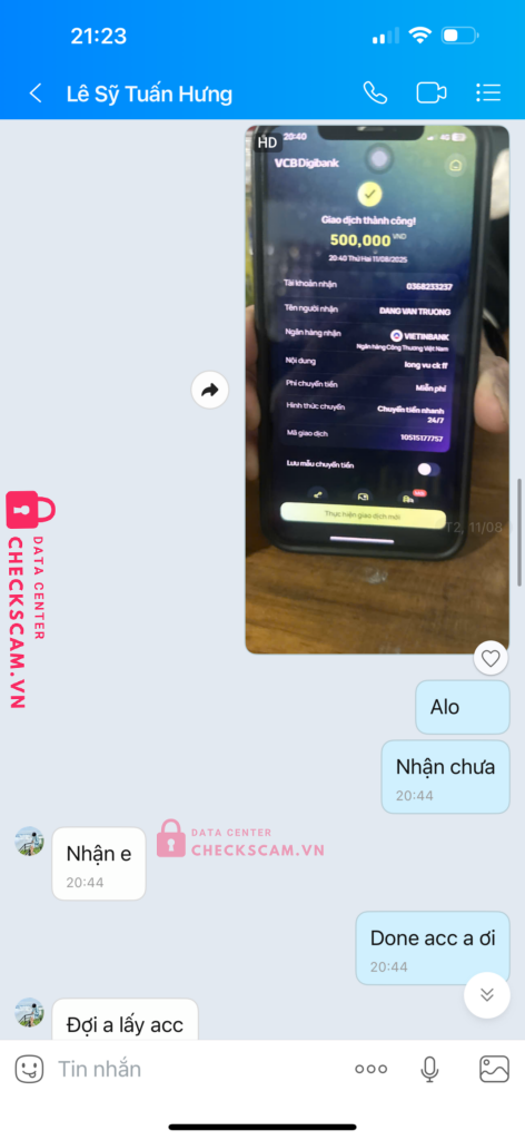 0368233237 DANG VAN TRUONG Vietinbank bị cảnh báo lừa đảo scam