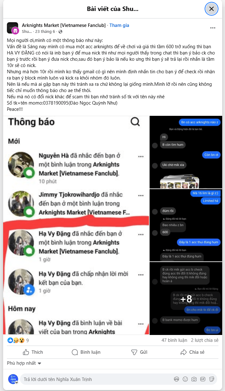 0378190095 DAO NGOC QUYNH NHU Momo bị cảnh báo lừa đảo scam