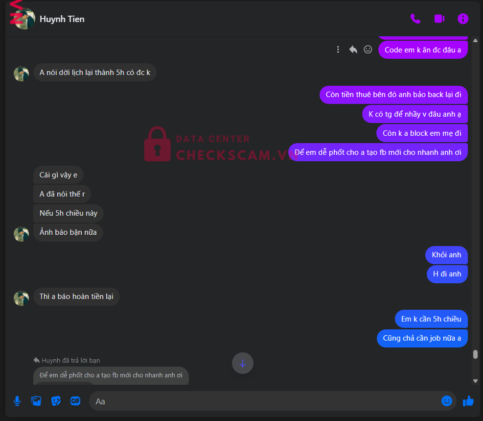 0381000571578 HUYNH TIEN VCB bị cảnh báo lừa đảo scam