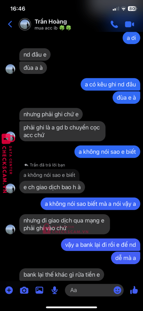 0385029555 TONG MINH DANG MB bị cảnh báo lừa đảo scam