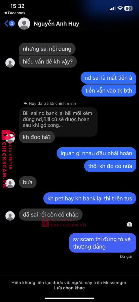 039665 DO NGOC PHUC MB bị cảnh báo lừa đảo scam