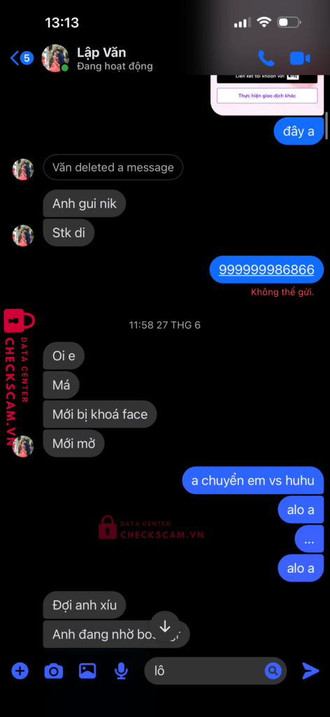 0397174970 DUONG VAN LAP MB bị cảnh báo lừa đảo scam