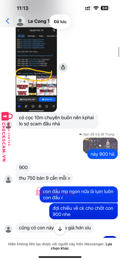 0397534122 LE CONG TRUNG Vietinbank bị cảnh báo lừa đảo scam