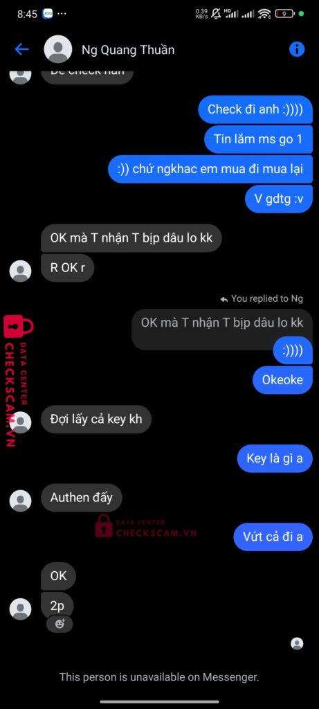 0397600290 NGUYEN QUANG THUAN MB bị cảnh báo lừa đảo scam