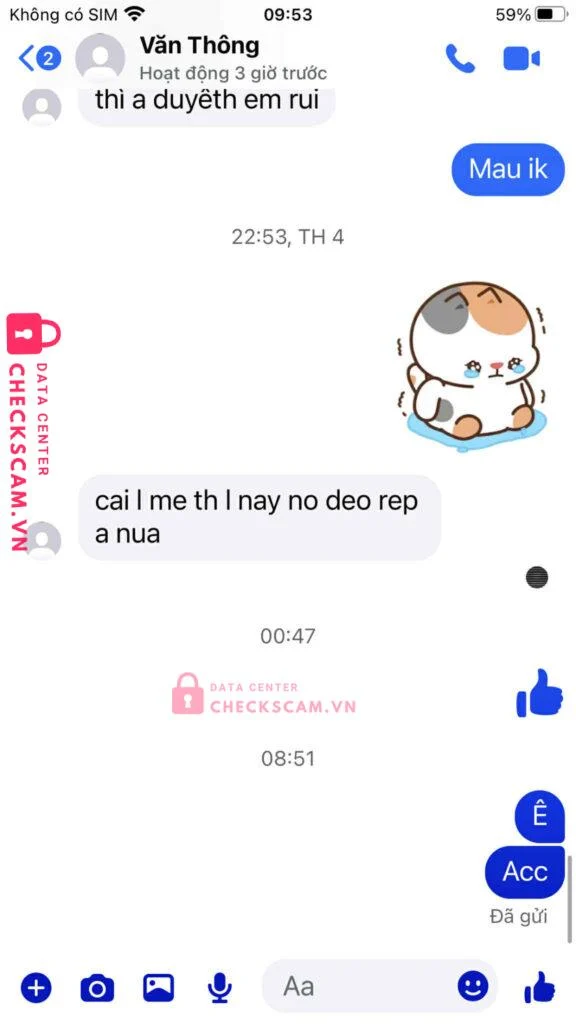 0397807510 VO VAN THONG MB bị cảnh báo lừa đảo scam