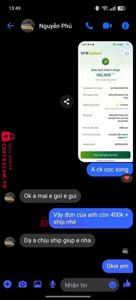 041704070011174 Nguyen Quoc Gia Phu HD BANK bị cảnh báo lừa đảo scam