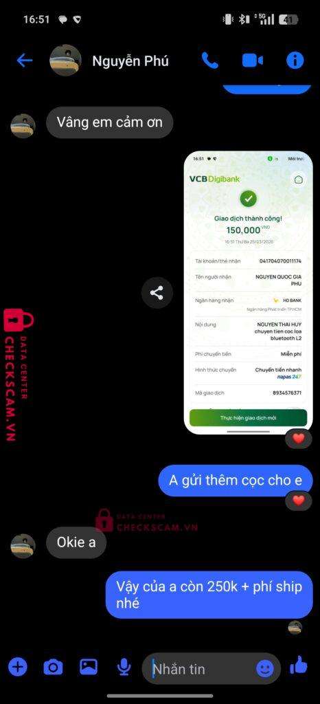 041704070011174 Nguyen Quoc Gia Phu HD BANK bị cảnh báo lừa đảo scam