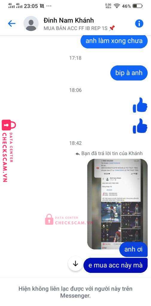 04567444444 DINH NAM KHANH MB bị cảnh báo lừa đảo scam