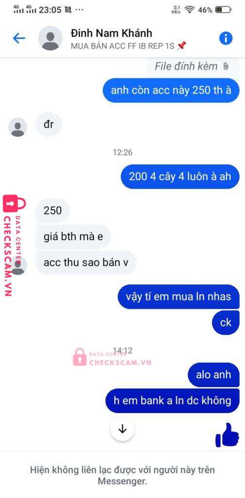 04567444444 DINH NAM KHANH MB bị cảnh báo lừa đảo scam