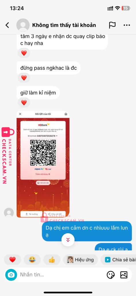 046704070026278 BUI THANH NGUYEN HD BANK bị cảnh báo lừa đảo scam