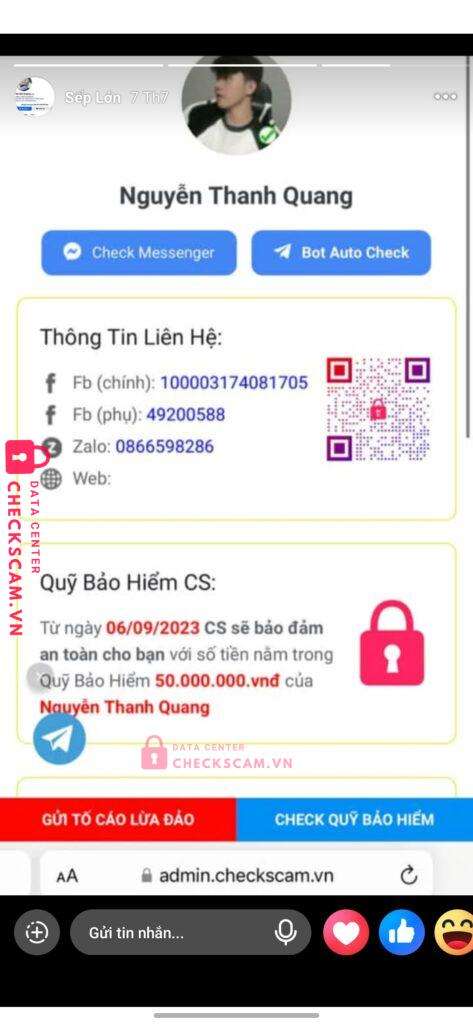 05014144199999 SAM NGUYEN VU KHOA MB bị cảnh báo lừa đảo scam
