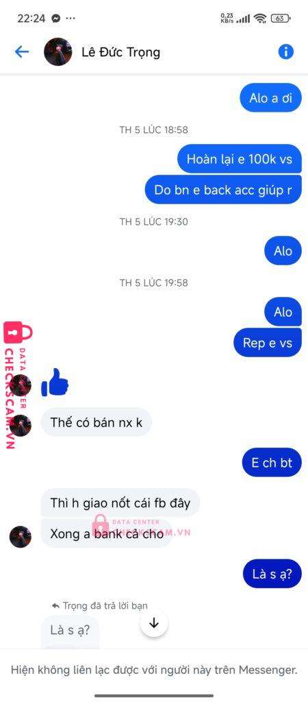 05092084510108 PHAM MINH DUC MB bị cảnh báo lừa đảo scam