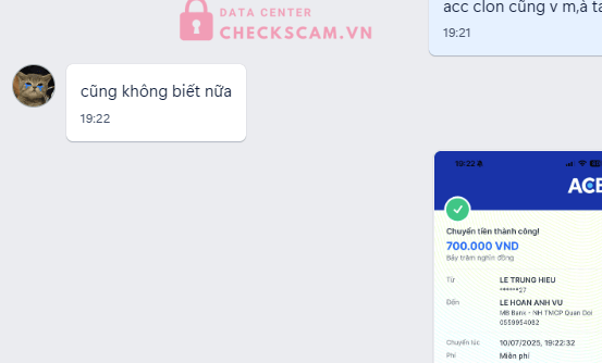 0559954082 LE HOAN ANH VU MB bị cảnh báo lừa đảo scam