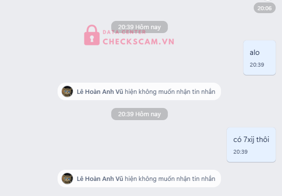 0559954082 LE HOAN ANH VU MB bị cảnh báo lừa đảo scam