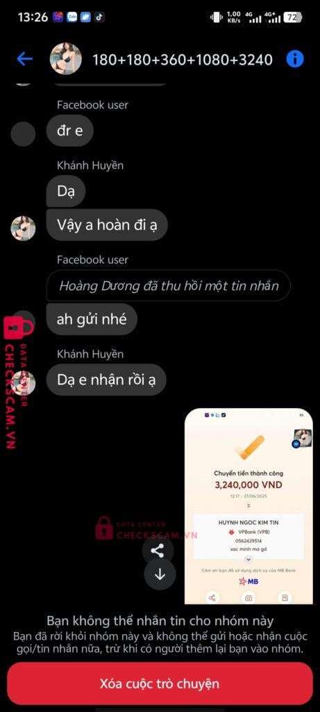 0562429514 Huynh Ngoc Kim Tin VP BANK bị cảnh báo lừa đảo scam