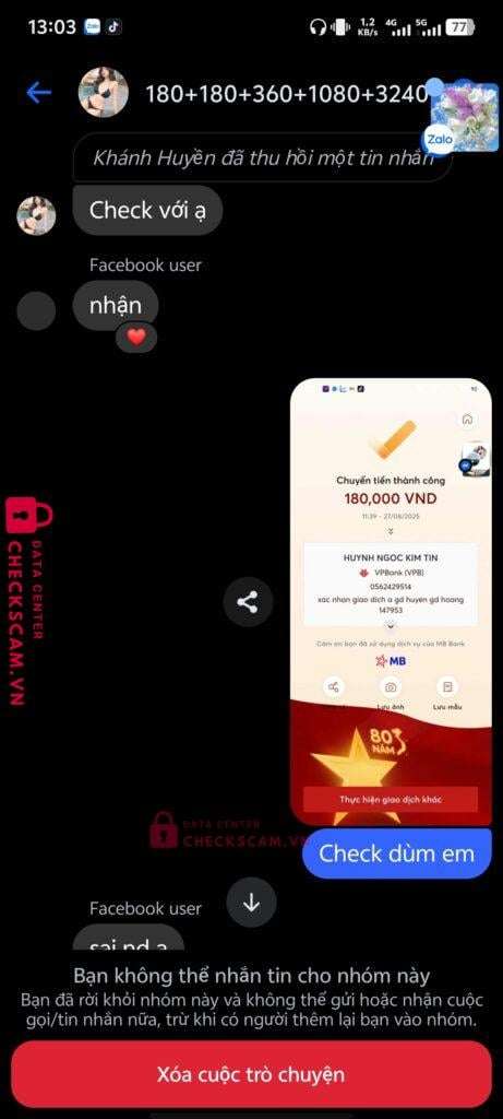 0562429514 Huynh Ngoc Kim Tin VP BANK bị cảnh báo lừa đảo scam
