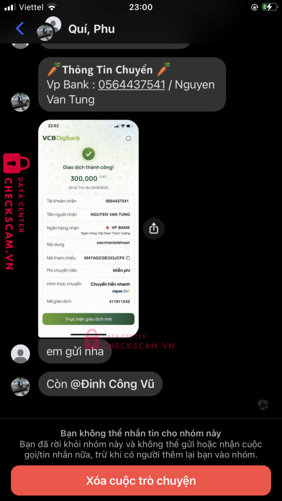 0564437541 Nguyen Van Tung VP BANK bị cảnh báo lừa đảo scam