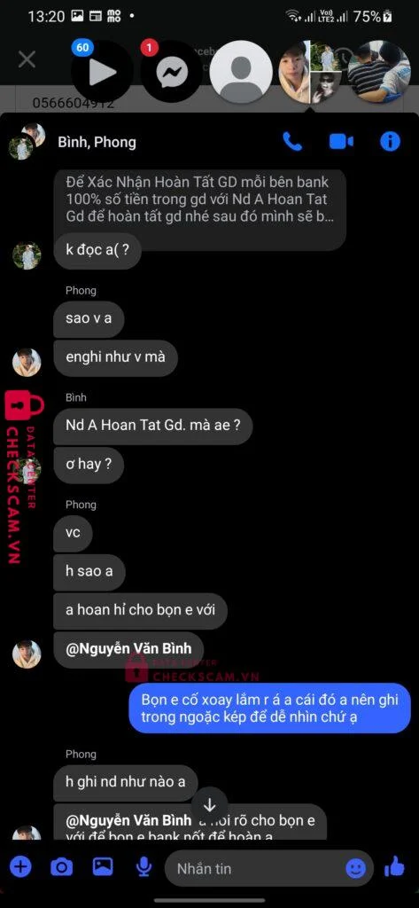 0566604912 NGUYEN VAN BINH VP Bank bị cảnh báo lừa đảo scam